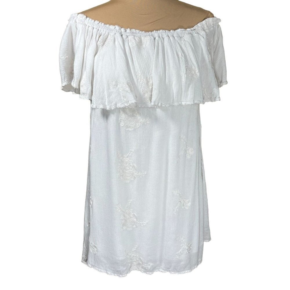 Altar'd State Mini Dress OTS All White Embroidered Tunic Size L Large